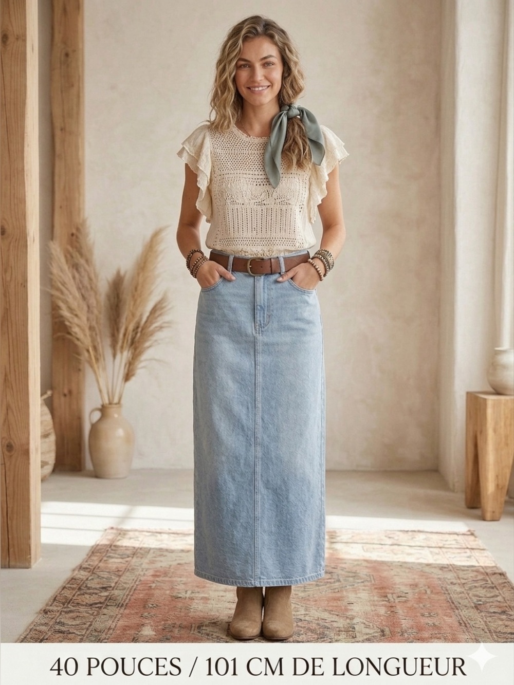 Guess Wenona denim maxi skirt size 27
